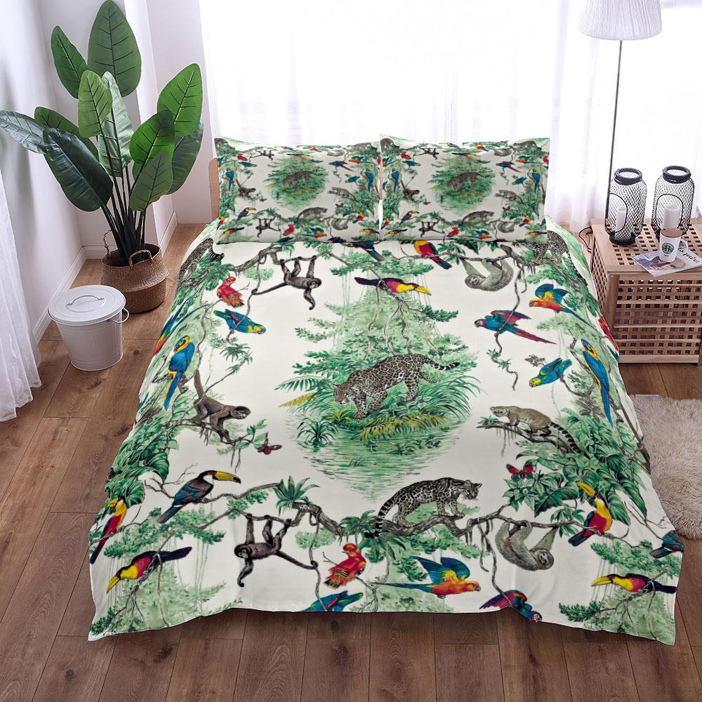 

Комплект постельного белья Jungle Tropical Duvet Cover Set King Queen Double Full Twin Single Size Chinoserie 140x210cm