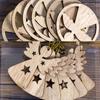 Crafts Drop Pendant Xmas Hanging Snowflake/Star/Angel Wooden Ornaments Christmas Tree Decoration
