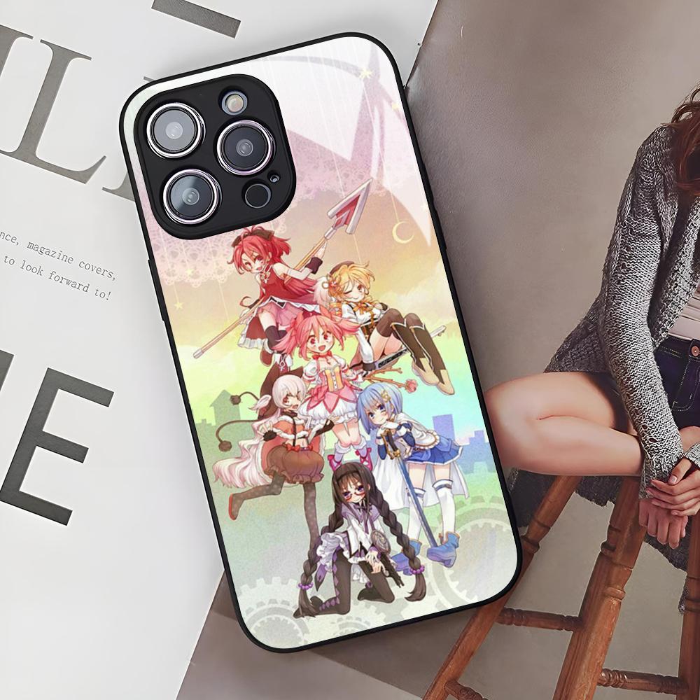 

Magi Madoka Magica Phone Case for Iphone 17 Air 16 15 14 12 11 13 Pro Max Mini Se Puls glass Cover iPhone 16e