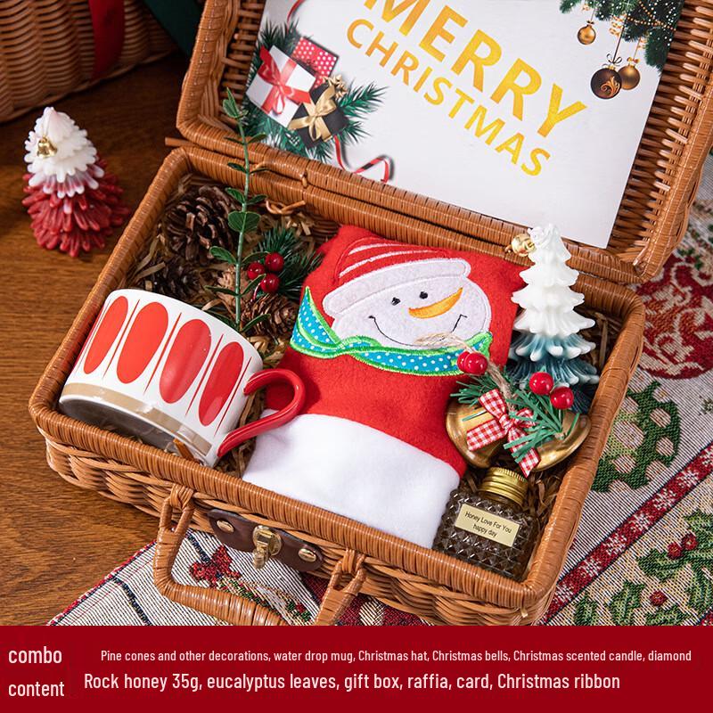 Christmas Gift Set with Mug, Hat, Bell, Candle & Honey