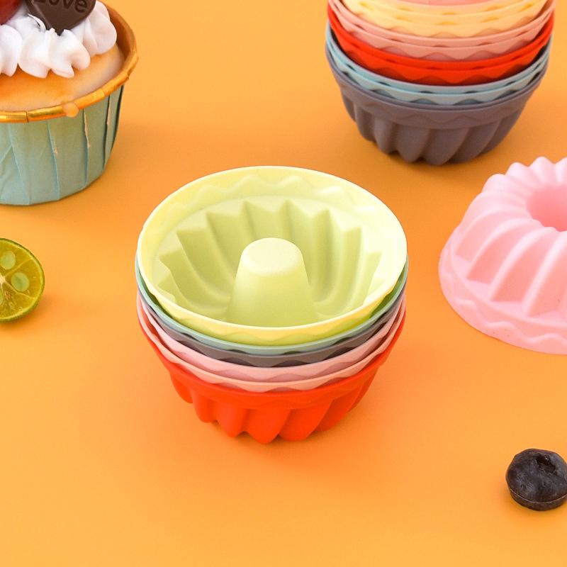 Food Grade Cake Mold Silicone Multicolor Round Muffin Cups Baking Silicone Cake Molds