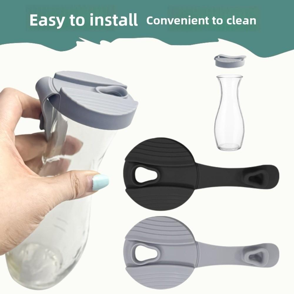 2Pcs 5.8cm Diameter Mouth Bottle Cap Replacement Black Replacement Lids  Condiment Bottles