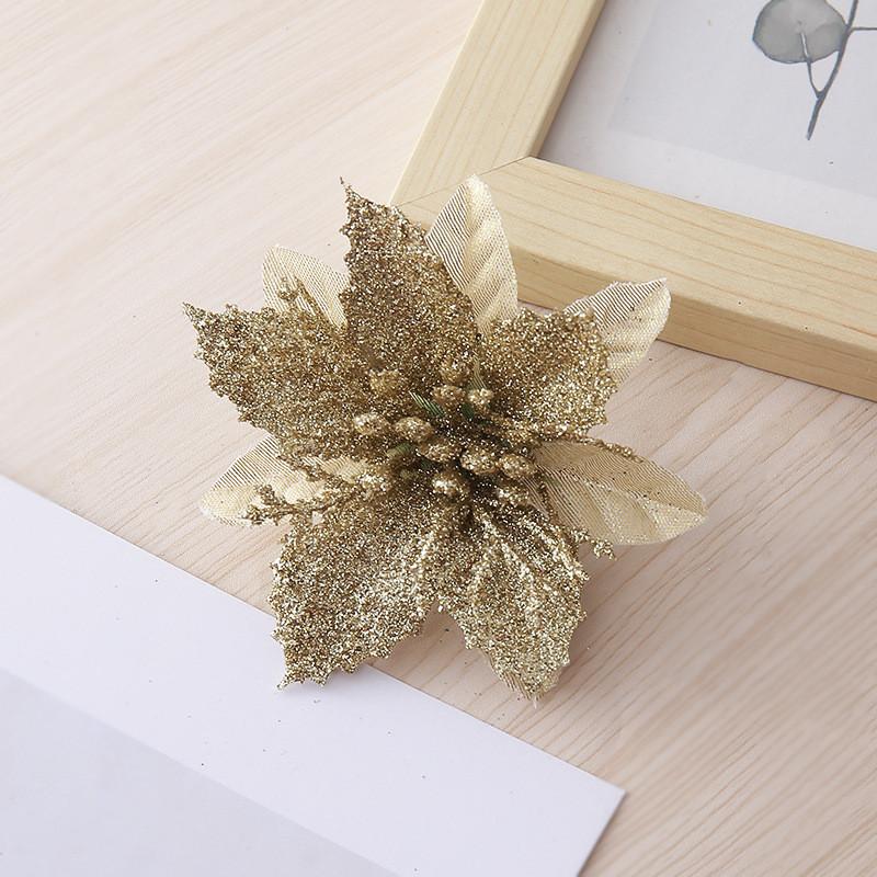 Flowers Christmas Decorative With Shiny Finish For Holiday Tree And Party Props