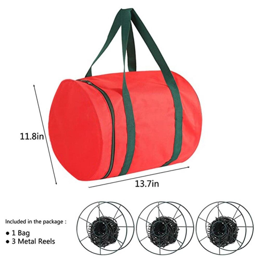 

Рождественская сумка для хранения из ткани Оксфорд Праздничные рождественские огни Сумка для хранения лампочек