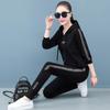 Sports Suit Women 'S Spring Fashion Large Size Loose Letter Hooded Casual Running Two -Piece Set 