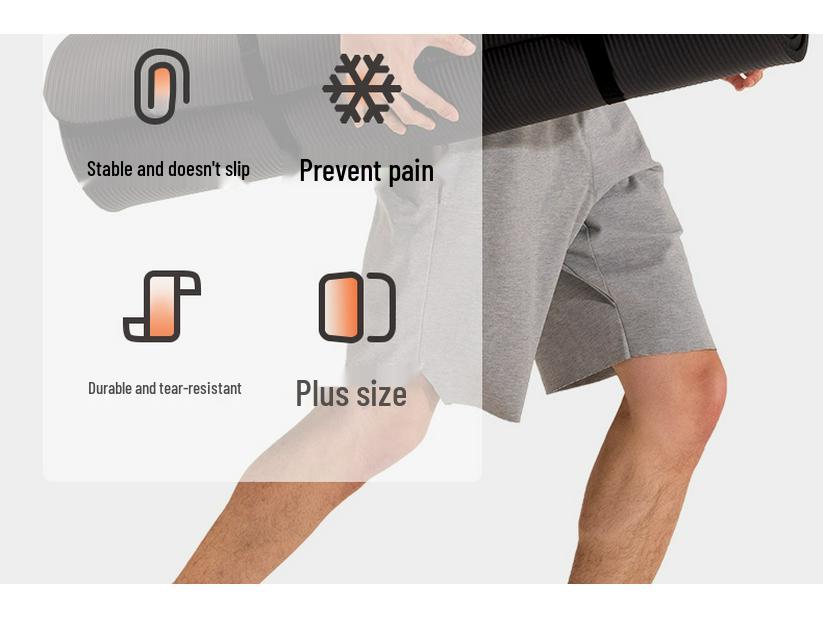 Men's Extra Thick Non-Slip Yoga Mat for Beginners - Wide & Long for Home Fitness