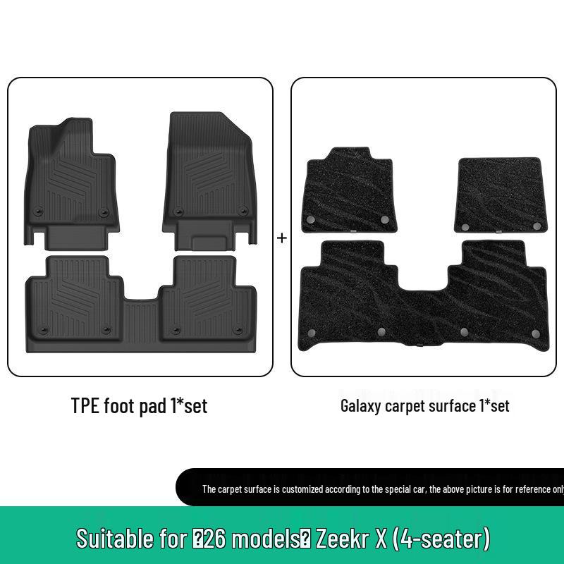 Zeekr X Car Floor Mats (23-26): TPE Floor Mats, Vehicle-Specific Trunk Mats & Seat Back Mats