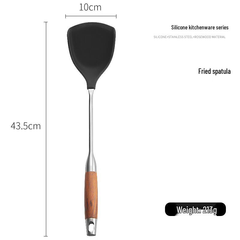 ZISIZ Stainless Steel Silicone Stir-fry Spatula Set