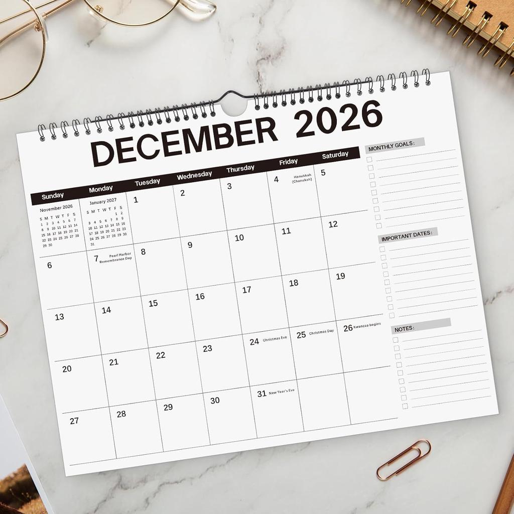 2026 Wall Calendar, 2026 Monthly Wall Calendar,18 Months Calendar Planner 11.5"x14.5",Planner with Thick Paper for Planning and Organizing for Home,