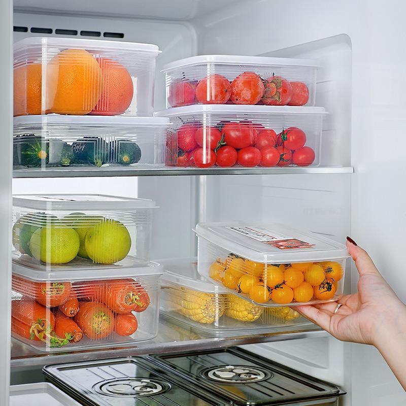 300/600/1200ml Fresh-keeping Boxes Refrigerator Storage Container with Lid for Meat Fruits Vegetables Kitchen Food Organizer