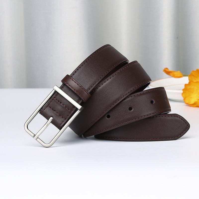 2.8Cm Genuine Leather Pin Buckle Belt Women'S Simple Fashion Trend Versatile Pure Cowhide Leisure College Style Belt Women'S
