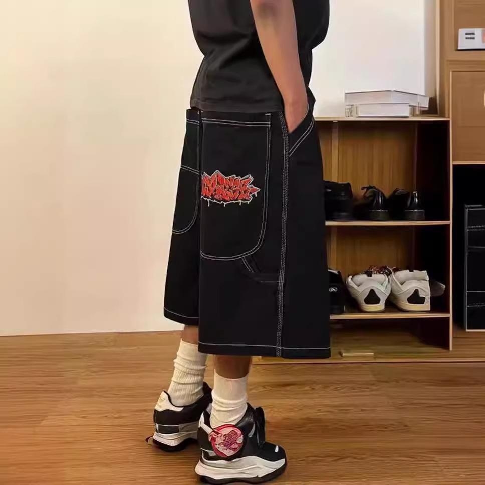 Retro Spring Hip Hop Embroidered Straight-Leg Wide Jeans