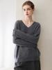 Kang Sai Ni Women's 100% Cashmere Long Brushed Sweater, Old Money Style Knitwear