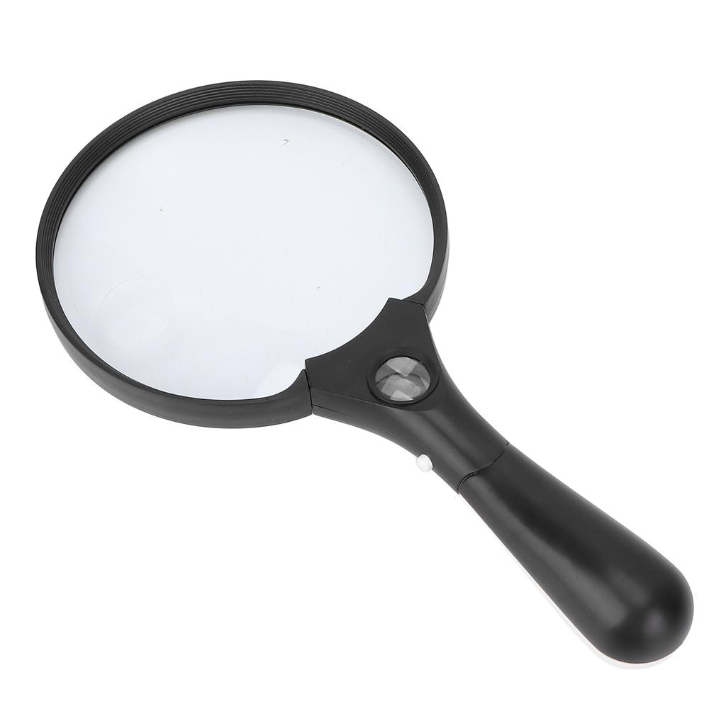 Handheld Magnifying Glass Elderly Portable Magnifier with 3 LED Light for Jewelry Appraisal Reading