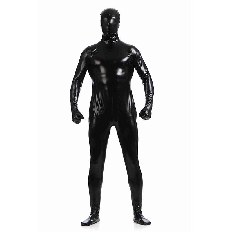Латексный Zentai-костюм для всего тела Однотонный блестящий боди Костюм для Хэллоуина Сценический костюм
