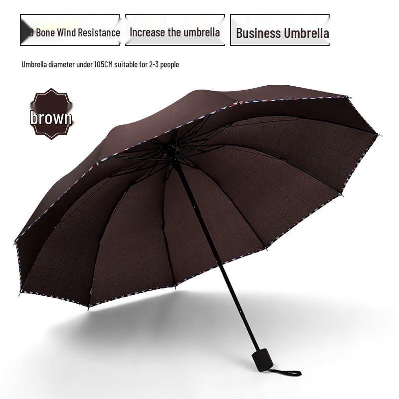 Nanqiao Men s Business 10-Rib Three-Fold Umbrella