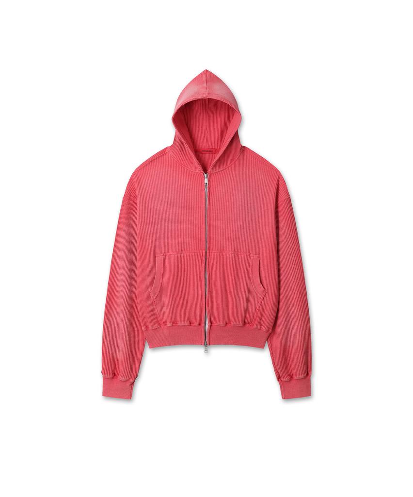 9999Archive Archive Waffle Hood Zip-Up
