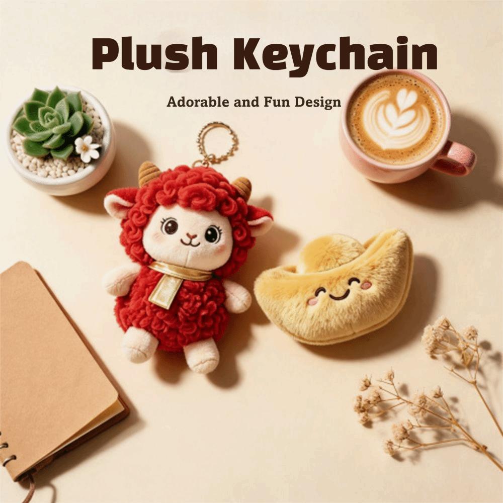 Lucky Plush Keychain Cute Zodiac Sheep Pendant Gift Lamb Mascot Chinese New Year