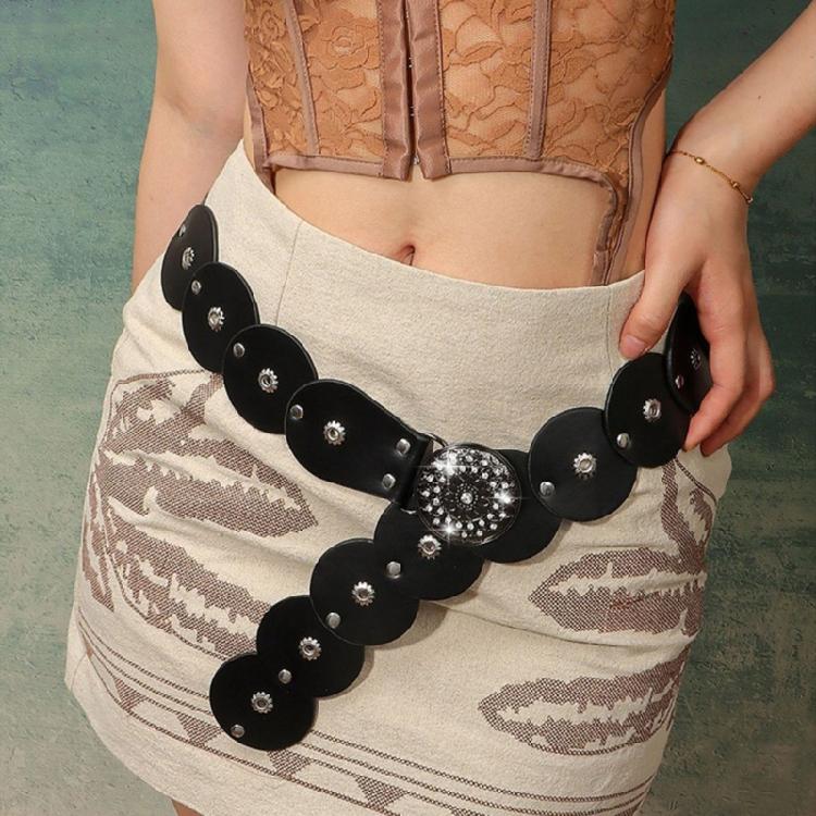 Premium PU Rivets Waist Strap Adjustable 90-110cm For Daily Wear And Special Occasion Ensembles