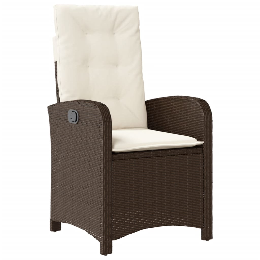 Vidaxl 5-Cz. Gartenmöbel-Set mit Kissen, Braun, Polyrattan