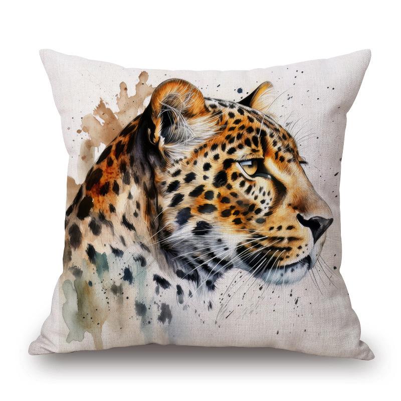 Animal Lynx Orangutan Cheetah Pig Poster Art Cushion Cover Pillow Case