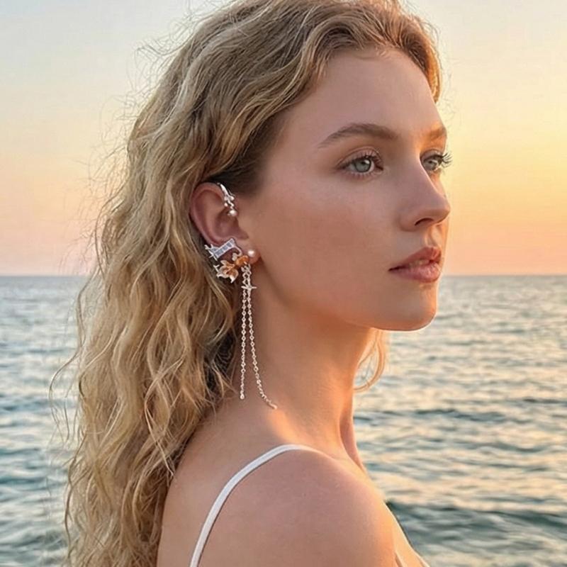 Fashion Goldfish Cuff Earring with Comfortable Grip Copper Ear Accessory for Sensitive Ears and Fashion Forward Looks