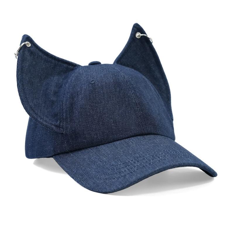 

Personality Cute Fox Ears Cowboy Baseball Cap Men S And Women S Metal Buckle Trend Sunshade Adjustable Hip Hop Hat