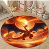 3D HD Bulbasaur Cartoon Round Carpet Kids Living Room Rug Camping Picnic Mats Flannel Anti-Slip Rug Yoga Mat Next Day Shipping