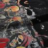 2026 Summer Men's Oversize T-Shirt, Skull Hip Hop DJ Crew Print Dark Street Short Sleeve Tee With Rhinestone Letter