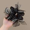 French Gentle Mesh Delicate Bow Large Intestine Hair Ring Women's New High-end Ball Hair Rope Head Rope Head Flower