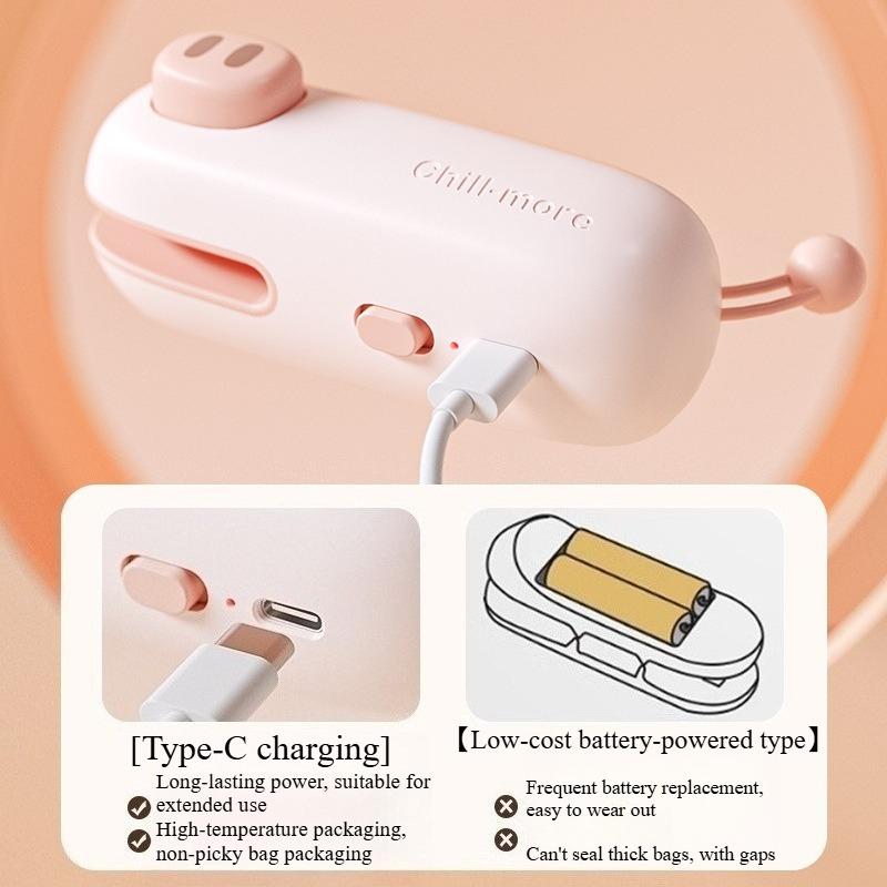 1PC Household Mini Portable Handheld Sealing Machine, Small Sealing Snack Bag Plastic Sealing Machine Heat Sealer