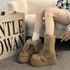 Chunky Thick Sole Women Fur Snow Boots Concise Height Increase Shoes Ladies Outdoor Keep Warm Cotton Short Booties