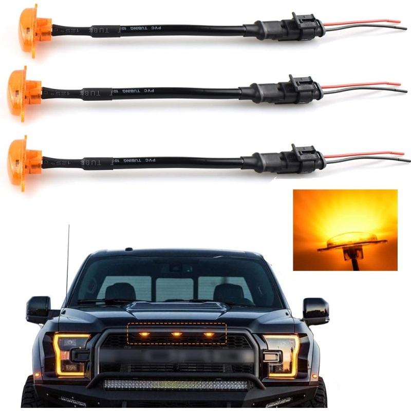 3 unidades / conjunto de luzes LED de grade dianteira automática para Ford F150 F250 F350 Raptor 2004-2019