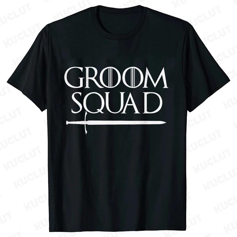 Groom Squad Crew T-Shirts Lustige Junggesellenabschieds-Grafik-Tops Trauzeugen Hochzeitsteam Bräutigam Evg T-Shirt Lässige Harajuku Streetwear