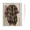 Vintage British Style Fringe Scarf For Women Winter Warm Shawl