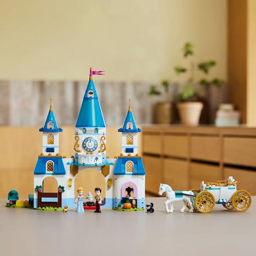 LEGO Disney Princess Cinderella's Castle and Carriage Toy - Birthday Present, Building Blocks, Educational Toy for Girls and Boys, Ages 6, 7, 8, 9, Di