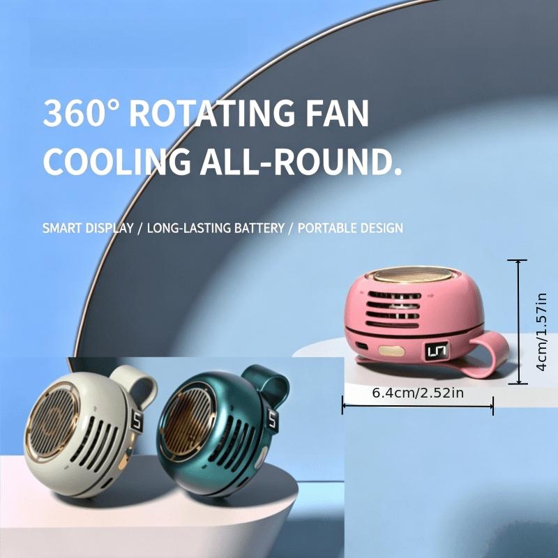 Mini Clip-On Bladeless Neck Fan USB Rechargeable 5-Speed 360° Rotatable Quiet Portable for Camping Travel Office