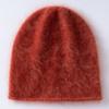 Cappello da adulto in puro cashmere spazzolato, protezione per le orecchie, piccolo cappello versatile in lana, cappello invernale lavorato a maglia arricciato per uomo e donna