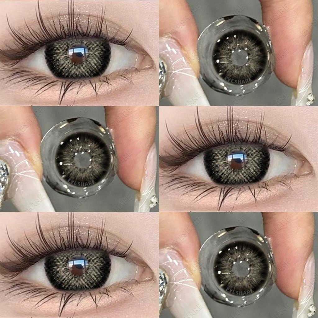 

Eyeshare 2pcs Colorful Graded Contact Lens -1.00 ~ -6.00 Black Eyes Lens Natural Lenses Yearly Cosmetics 0.00 no graded