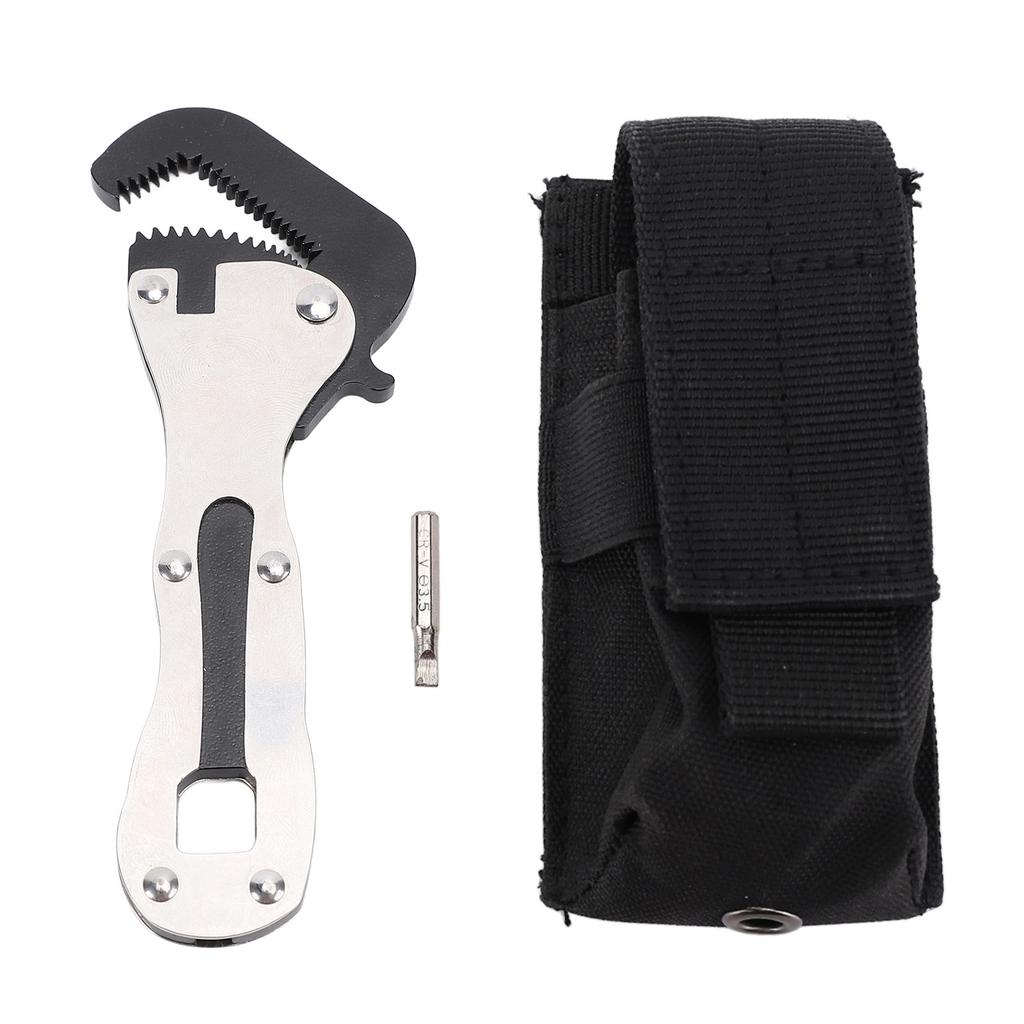 Auto Adjusting Pipe Wrench Steel Compact Ergonomic Handle Multifunctional for Auto Repair Home Maintenance