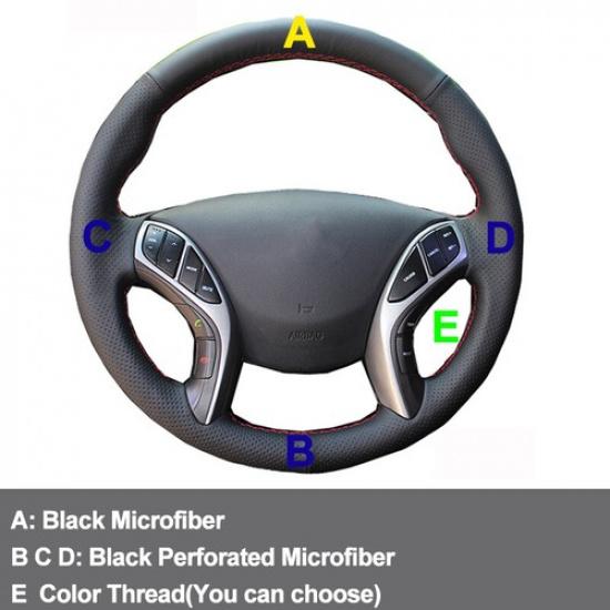 Hand Sewing Car Steering Wheel Cover Wrap For Hyundai Azera 2012 -2015 2016 2017