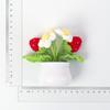 Niedliche Erdbeer Häkelblume Kreative Strickblumen mit Topf-Kunstpflanze für Auto Bücherregal Deko Geschenk Erdbeerdeko