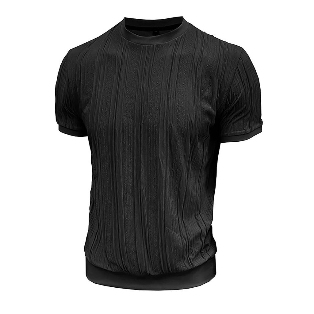 Herren Sommer Casual Kurzarm T-Shirt Rundhals Strickhemd