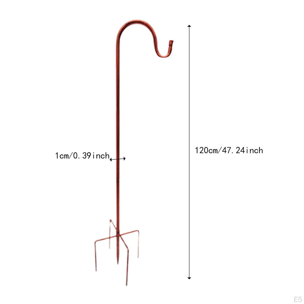 Hook for Garden, Hanging Stake, Easy to Install, 5 Prong Base, Garden Planter Hook, Porch,
