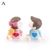 Amantes Casal Estatuetas Miniaturas Jardim de Fadas Gnomo Musgo Terrários Artesanato em Resina Decoração