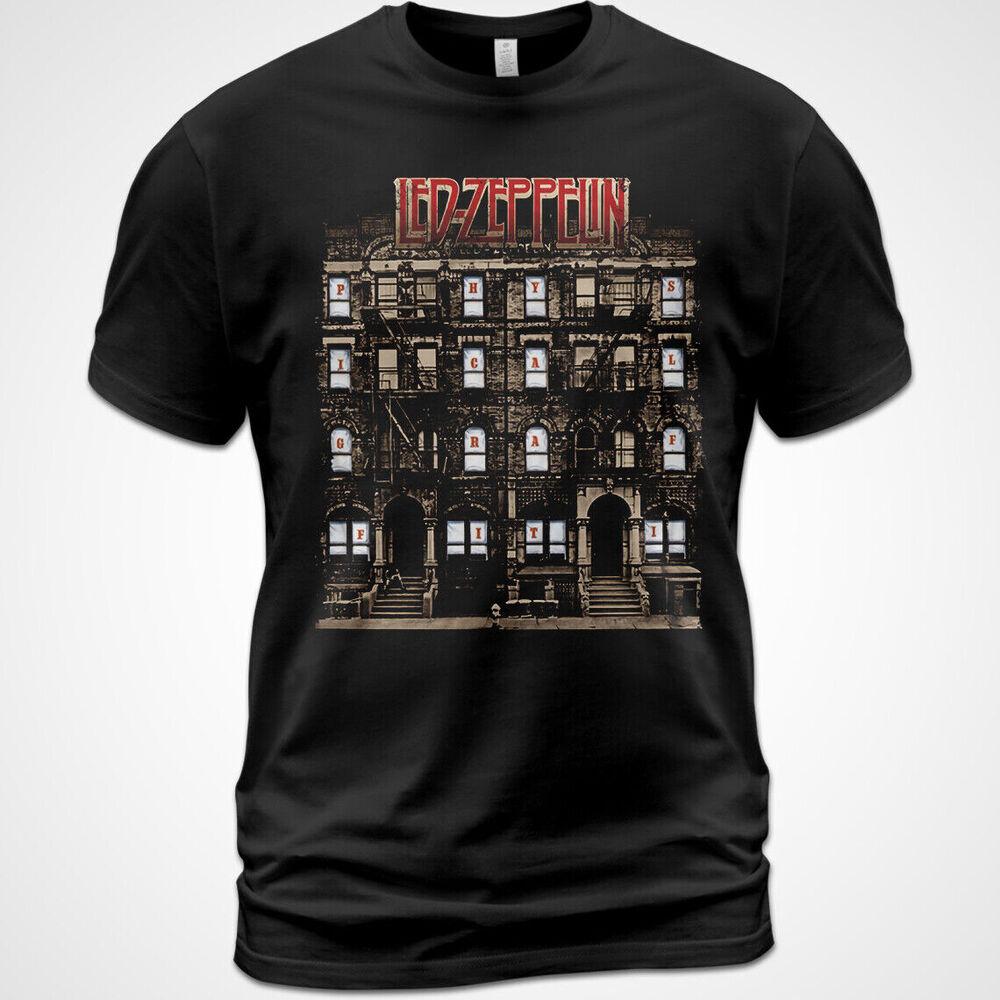 Хлопковая футболка Led Zeppelin Альбом Physical Graffiti Футболка Роберт Плант Джимми Пейдж Унисекс Футболка XL