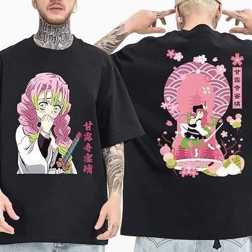 Demon Slayer Kanroji Mitsuri Anime Manga T-Shirt Tee Costumes Polyester Unisex M