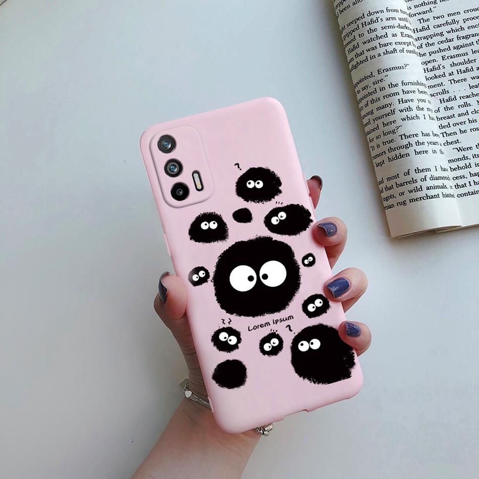 For Realme GT 5G Case RMX2202 Silicone Soft Lovely Cartoon Flower Phone Case For Realme GT 5G Cover Funda For RealmeGT 5G Coque