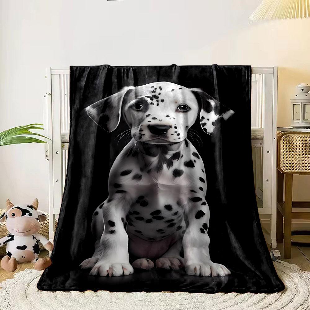 Dalmatian Puppy Print Blanket Bedroom Blanket for Livingroom Couch Lunch Break Soft Throw for Friend's Festival Gift