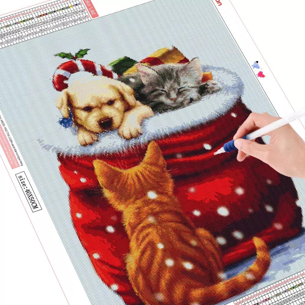 Buy Diamond Painting Dog Kit 5D DIY Diamond Painting Cat Mosaic Animal ...